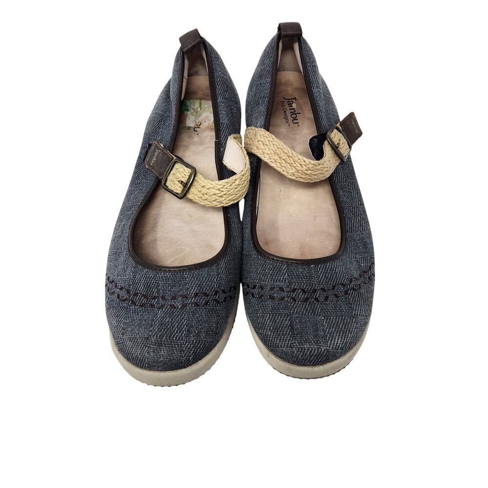 Jambu Rosie Eco Blue Canvas Slip On Casual Mary Jane Flat Walking Shoes Sz 8.5 M - Picture 3 of 9